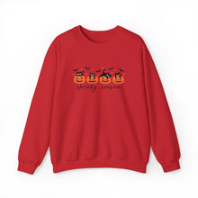 Load image into Gallery viewer, Spooky Season Sweatshirt, Cozy Fall Crewneck, Halloween Sweatshirt, Cat &amp; Pumpkin Sweater, Unisex Halloween Apparel