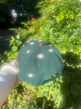 Load image into Gallery viewer, Handmade Rhinestone Bird Baseball Cap: Green &amp; Brown Sparkle